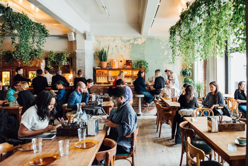 Ménard Dworkind creates retro coffee bar in downtown Montreal