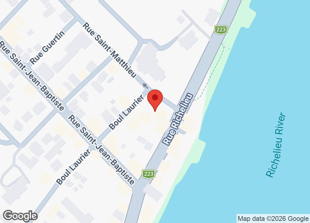Map showing location at 45.5700332, -73.1994481