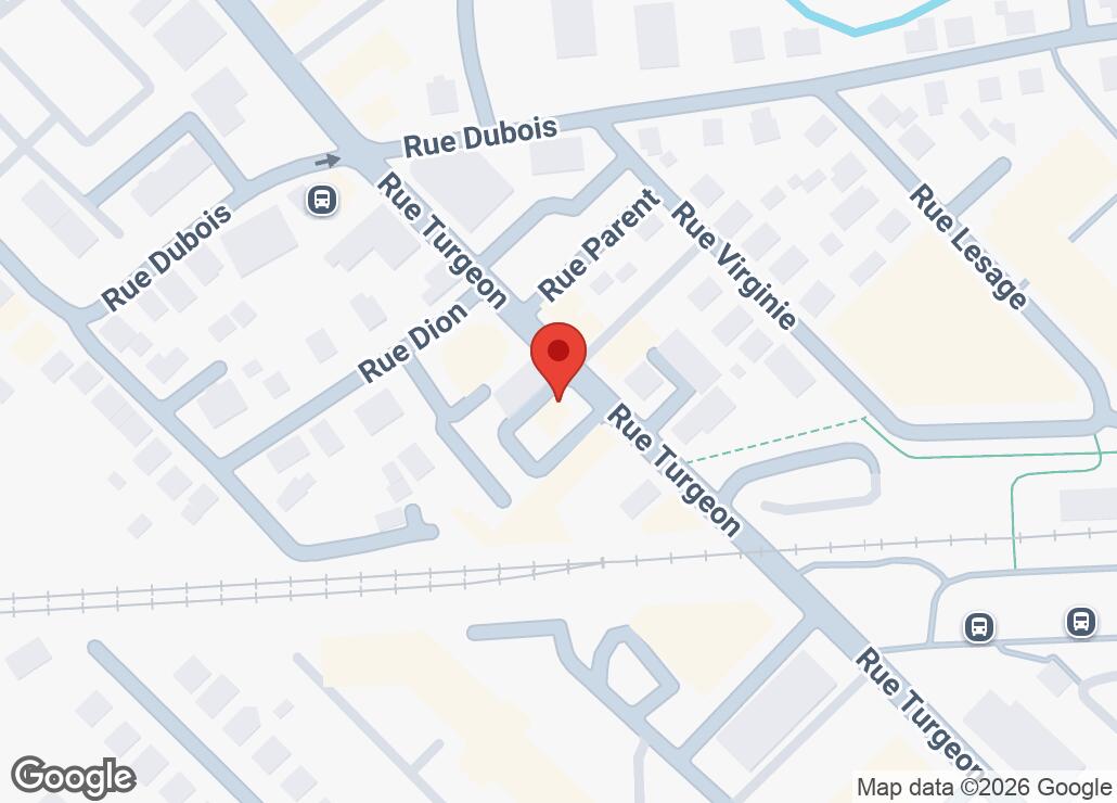 Map showing location at 45.6364488, -73.8378823