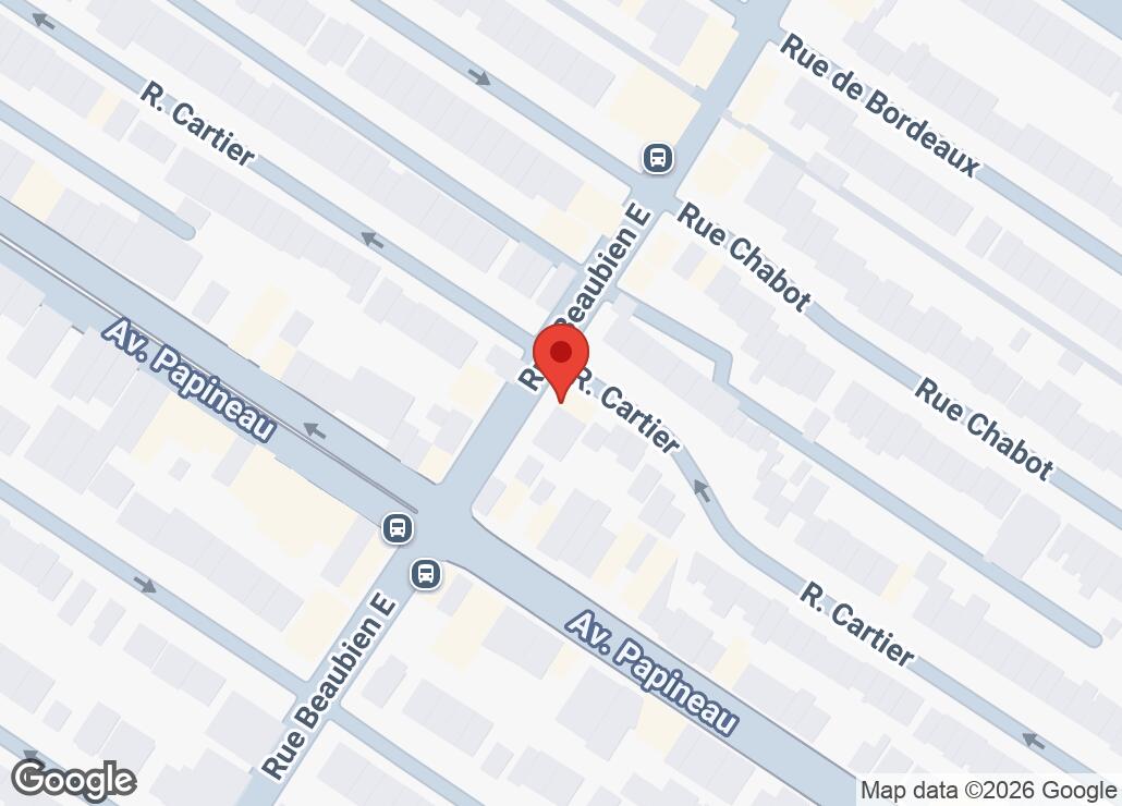 Map showing location at 45.5435799, -73.5960318