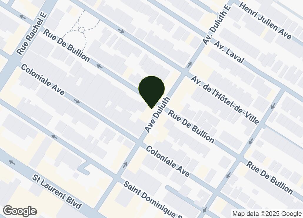 Map showing location at 45.5183185, -73.5783183