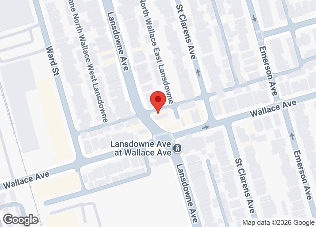 Map showing location at 43.6626632, -79.4445121