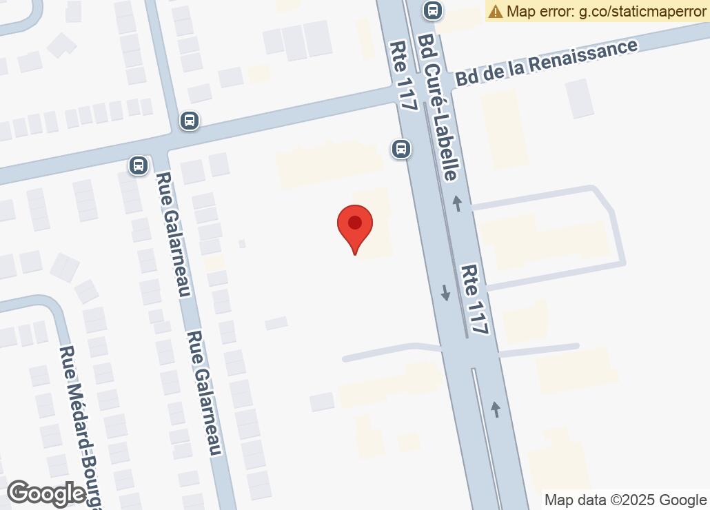 Map showing location at 45.6008912, -73.7900462