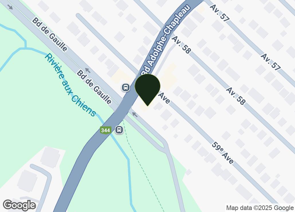 Map showing location at 45.6557999, -73.770863