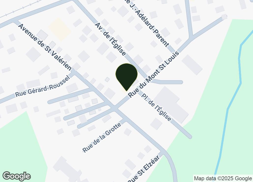 Map showing location at 48.3716311, -68.7061699