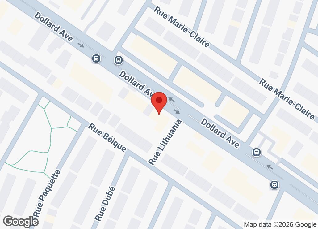 Map showing location at 45.4283175, -73.6306394