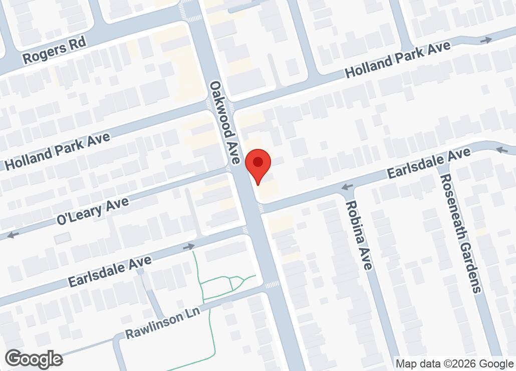 Map showing location at 43.6857612, -79.4380029
