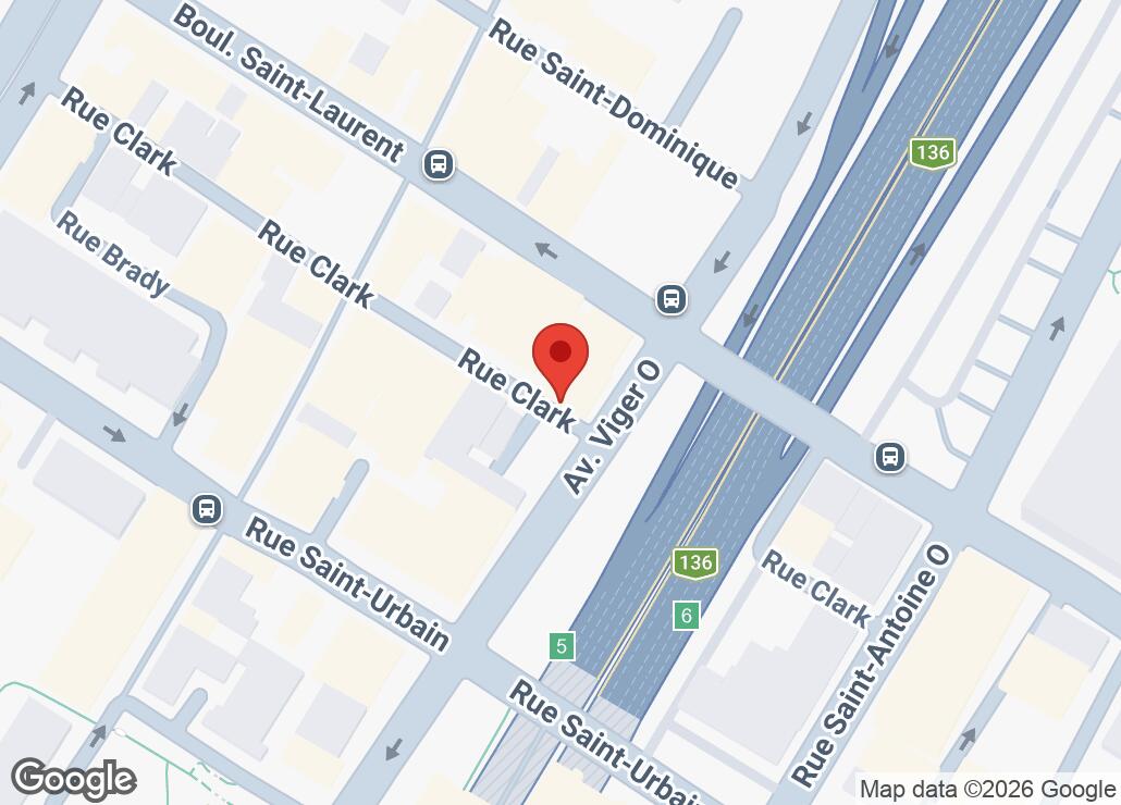 Map showing location at 45.5072896, -73.5592478