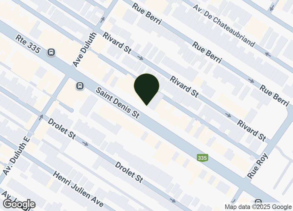Map showing location at 45.5203095, -73.5744477