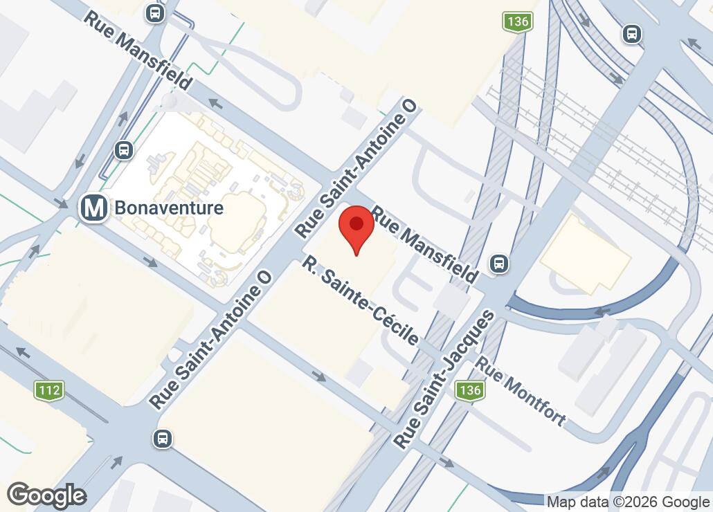 Map showing location at 45.49786, -73.56504