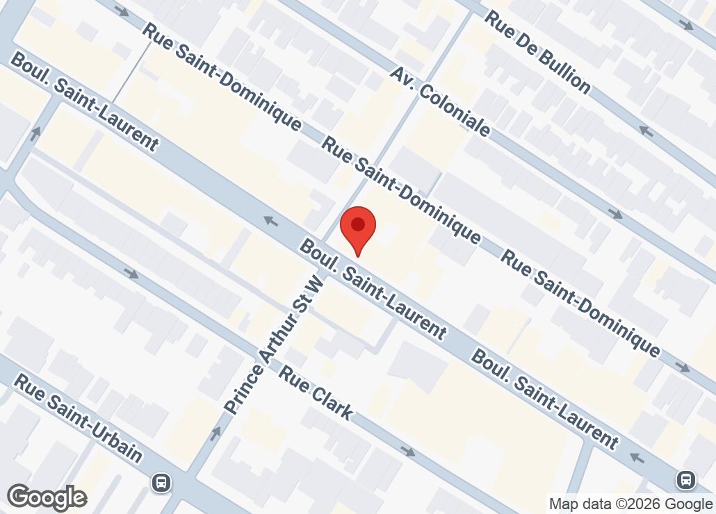 Map showing location at 45.5139075, -73.5722987