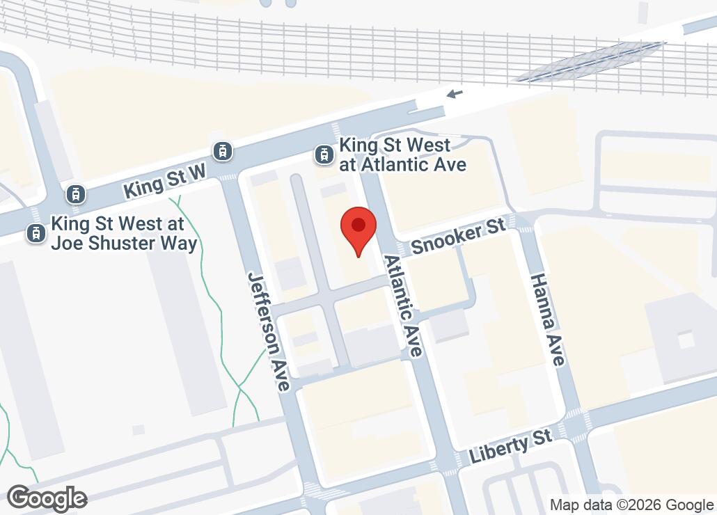Map showing location at 43.639447, -79.421232