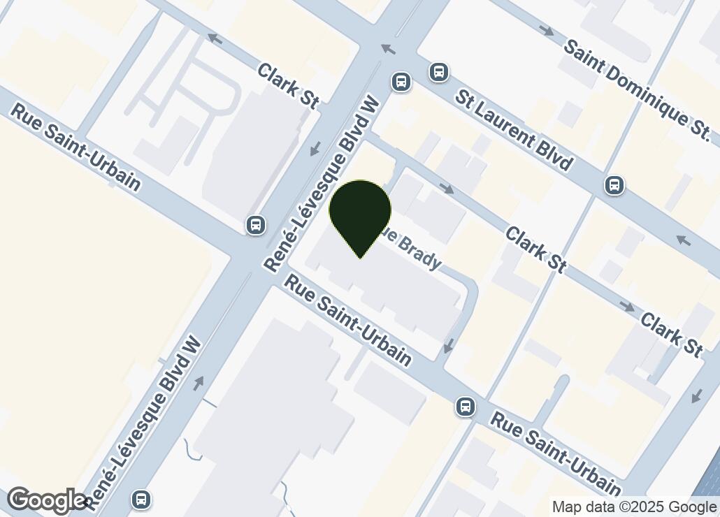 Map showing location at 45.5077179, -73.5618084