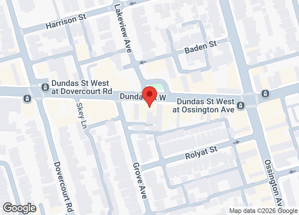 Map showing location at 43.6492389, -79.422629