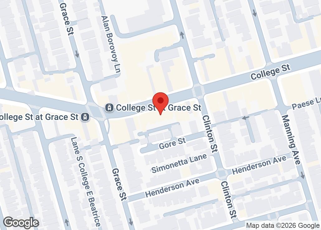 Map showing location at 43.654919, -79.414515