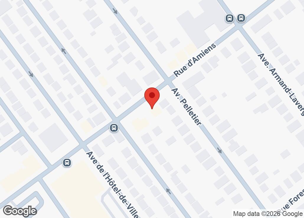 Map showing location at 45.5906263, -73.6323297