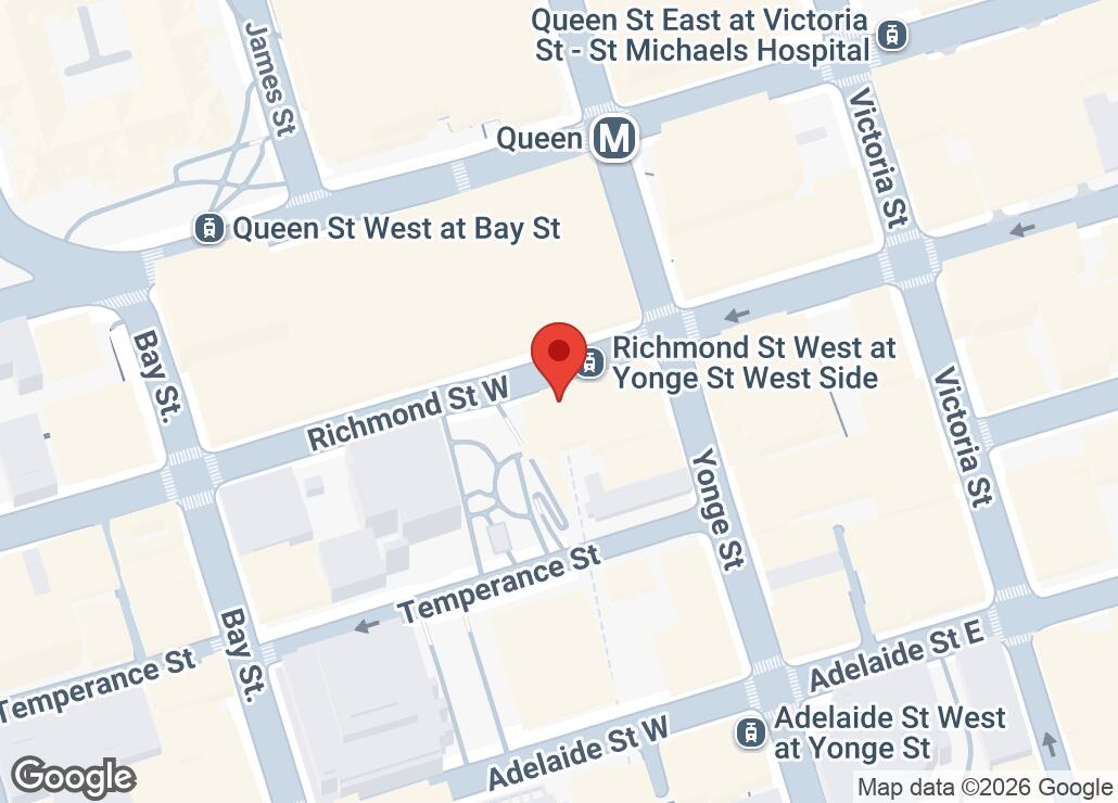 Map showing location at 43.6514536, -79.3794917