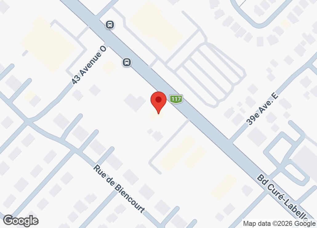 Map showing location at 45.6627024, -73.8638893