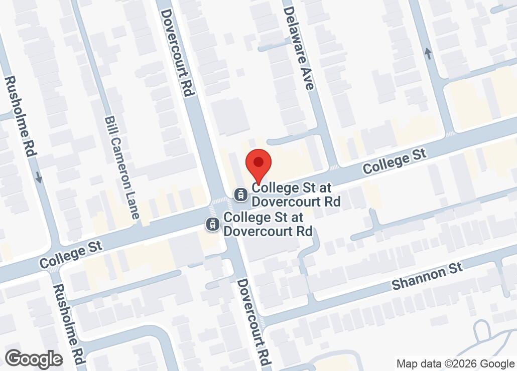 Map showing location at 43.6538016, -79.4260017