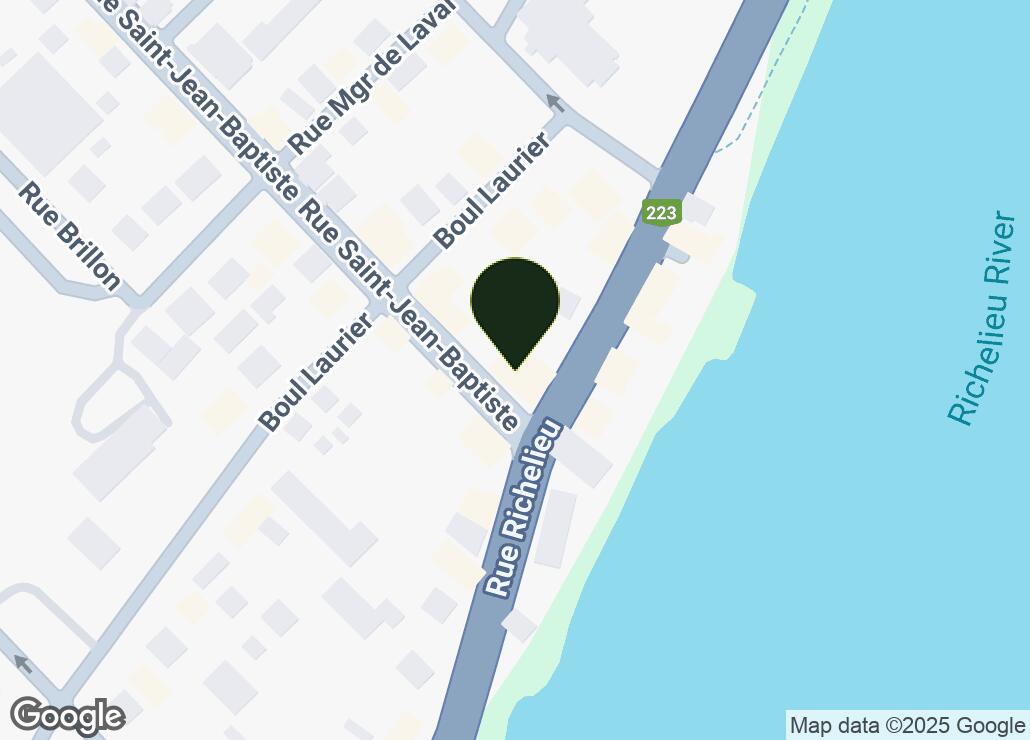 Map showing location at 45.5693462, -73.1998316