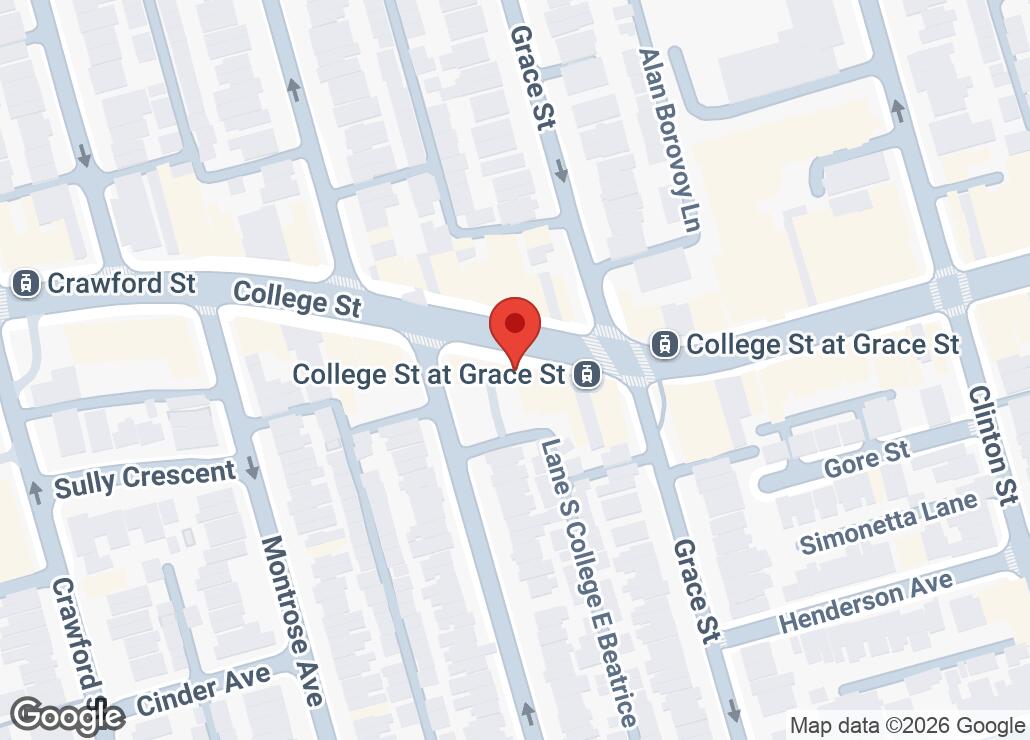 Map showing location at 43.654912, -79.4161963