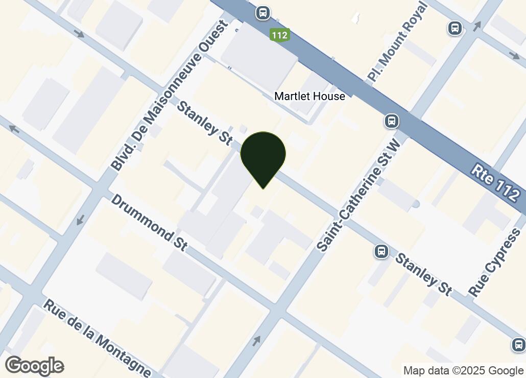 Map showing location at 45.4995395, -73.5744415