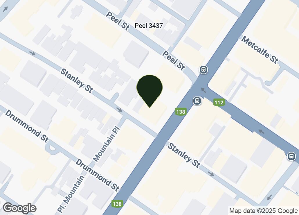 Map showing location at 45.5015332, -73.5775089