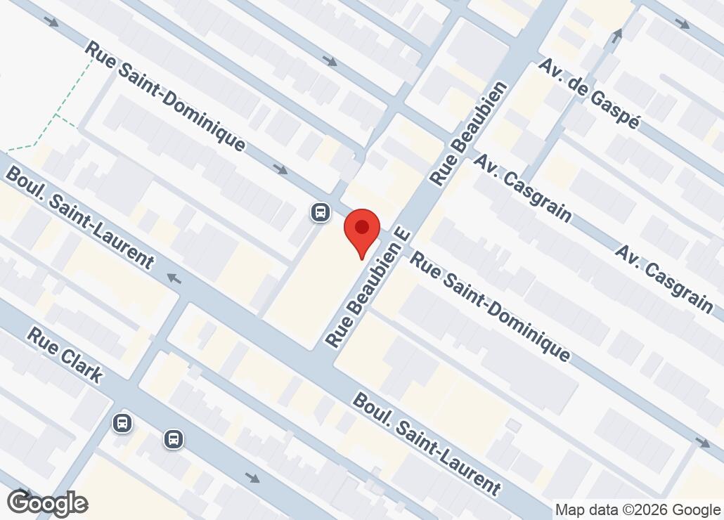 Map showing location at 45.5307877, -73.6081184