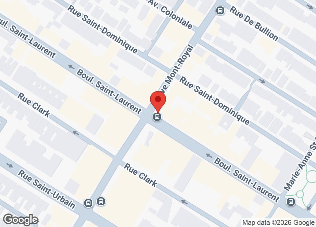 Map showing location at 45.520141, -73.5862005