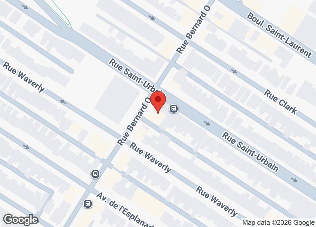 Map showing location at 45.5258638, -73.603205