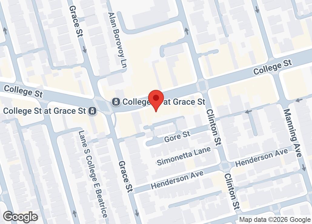 Map showing location at 43.6548809, -79.4146848