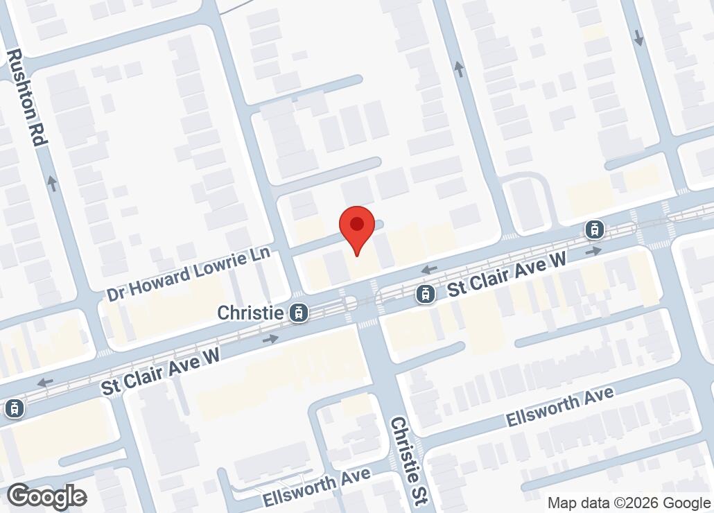 Map showing location at 43.6819525, -79.4257735