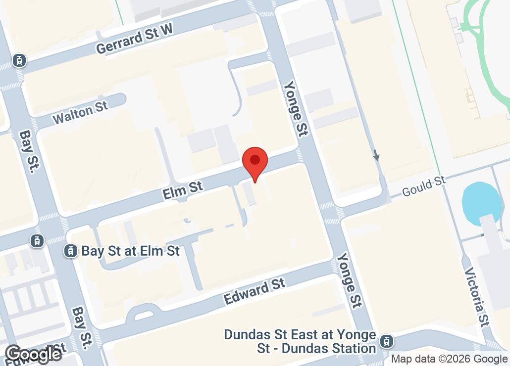 Map showing location at 43.6576627, -79.3821822