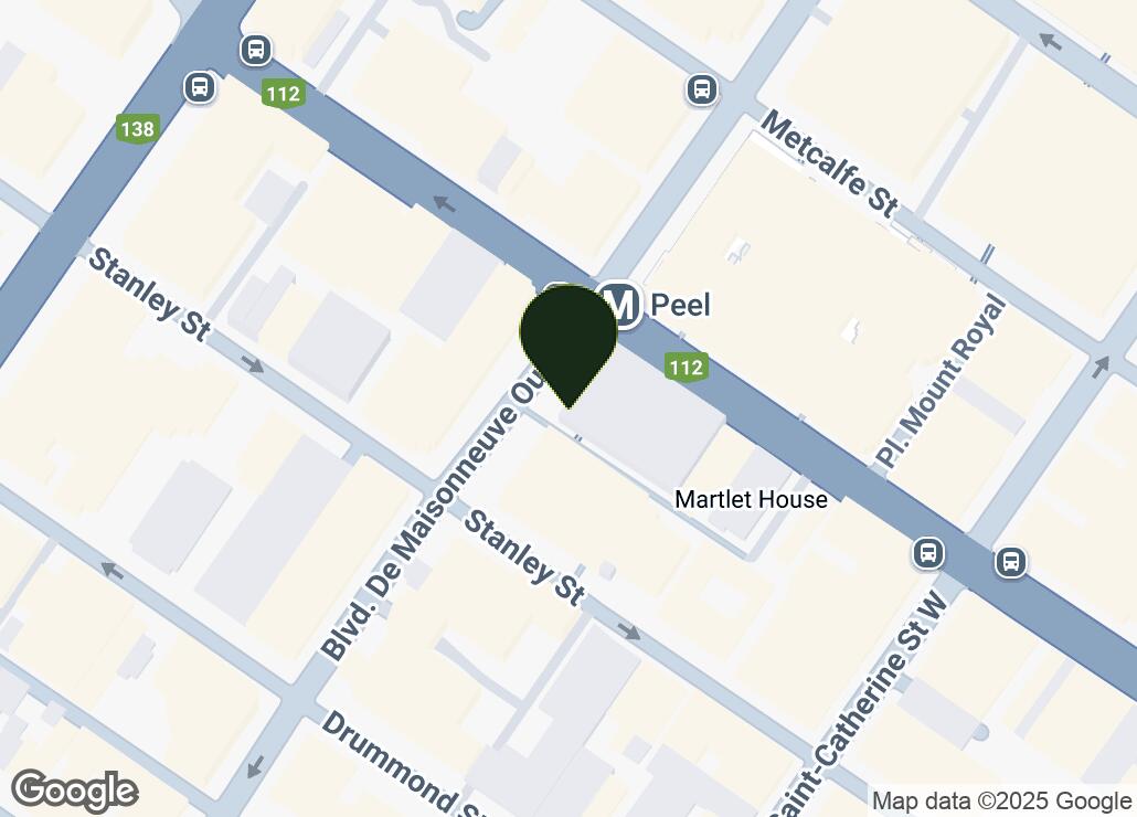 Map showing location at 45.5005293, -73.574846