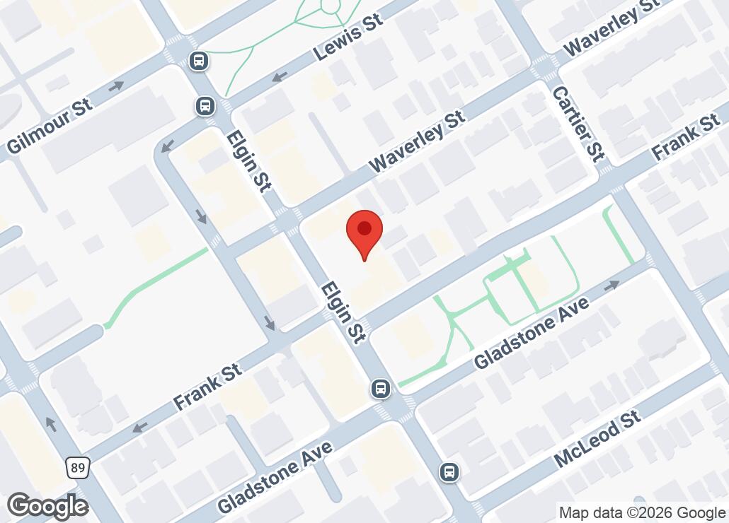 Map showing location at 45.4154136, -75.6878464