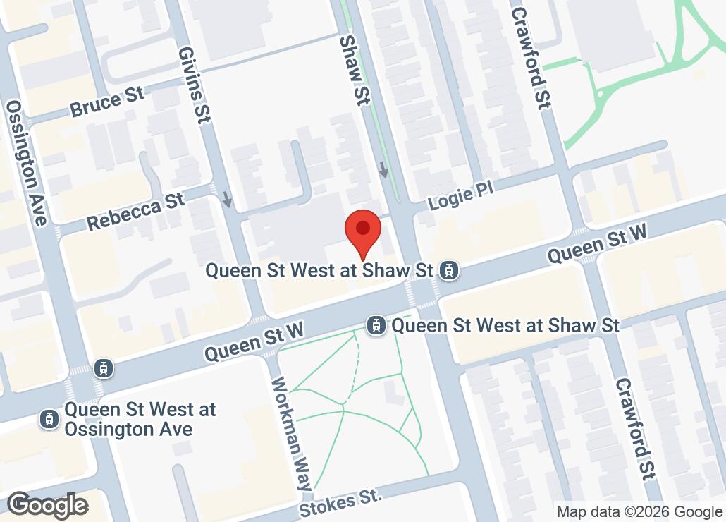 Map showing location at 43.644878, -79.4167316