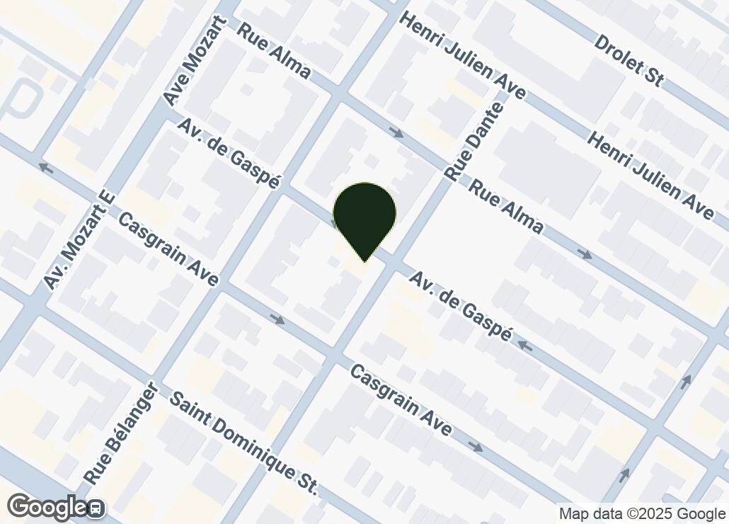 Map showing location at 45.5343795, -73.6126024