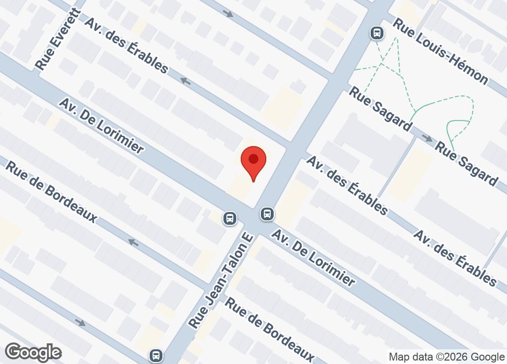 Map showing location at 45.5505614, -73.6049514