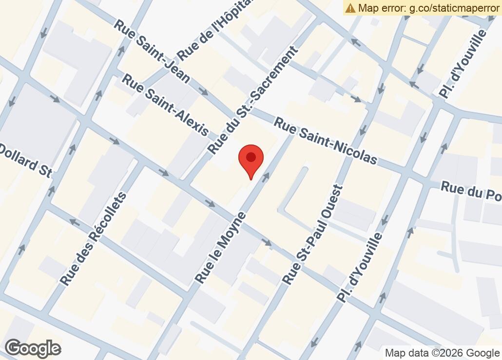 Map showing location at 45.5018702, -73.5567735