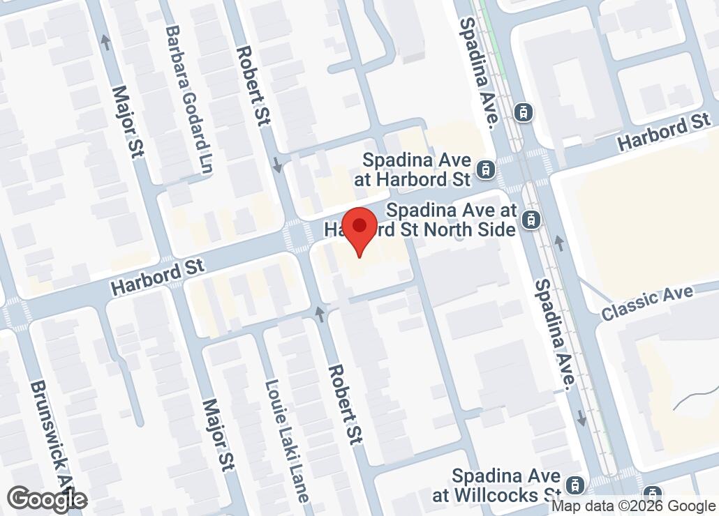 Map showing location at 43.6625789, -79.4033658