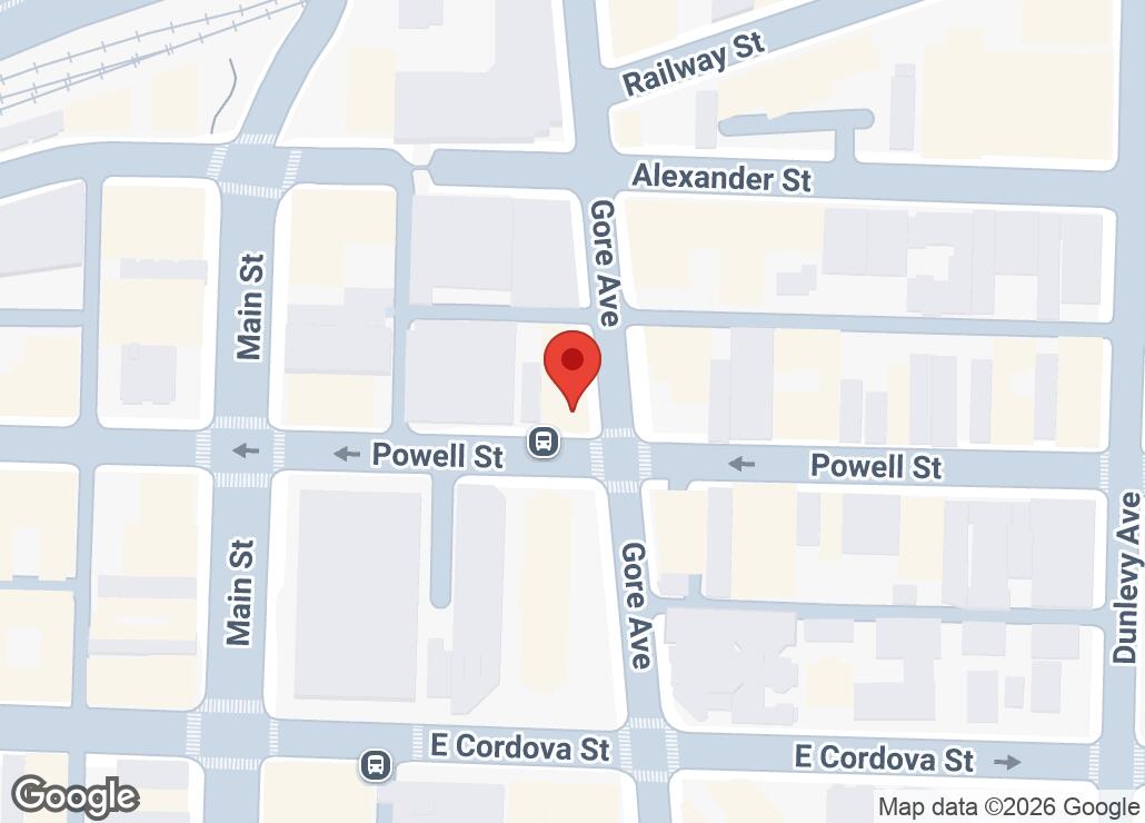 Map showing location at 49.2833146, -123.0979889