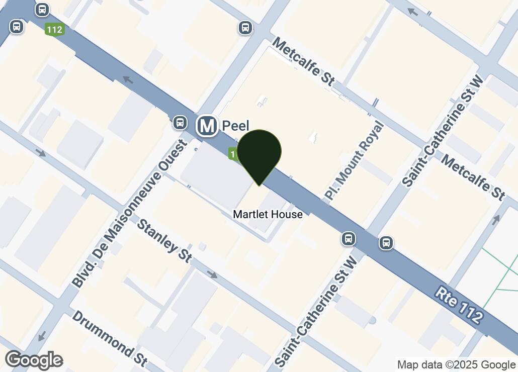 Map showing location at 45.5004339, -73.5740523