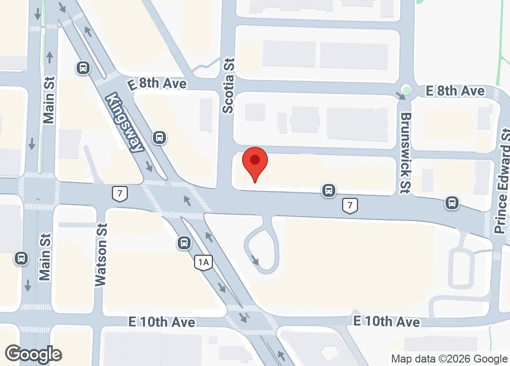 Map showing location at 49.2629666, -123.0986446
