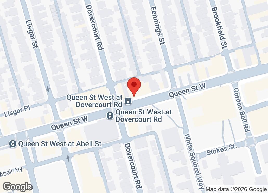 Map showing location at 43.643671, -79.4220325