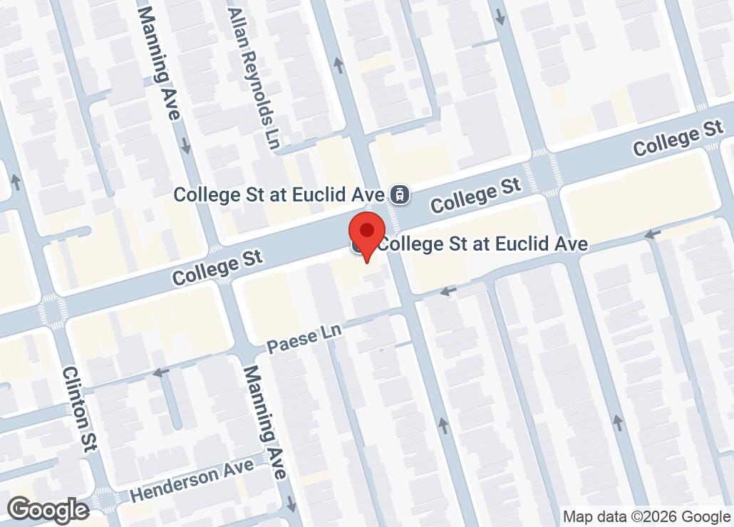Map showing location at 43.6554828, -79.4115051