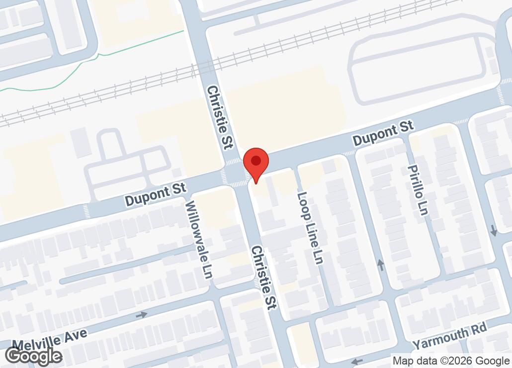 Map showing location at 43.6715319, -79.421314