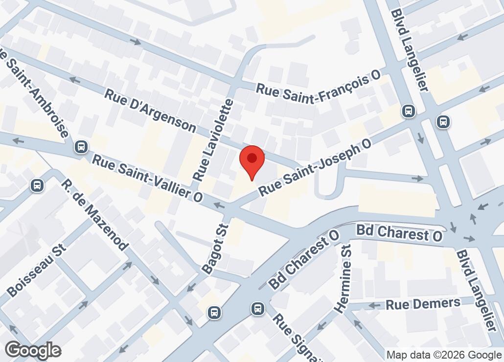 Map showing location at 46.8116521, -71.23295