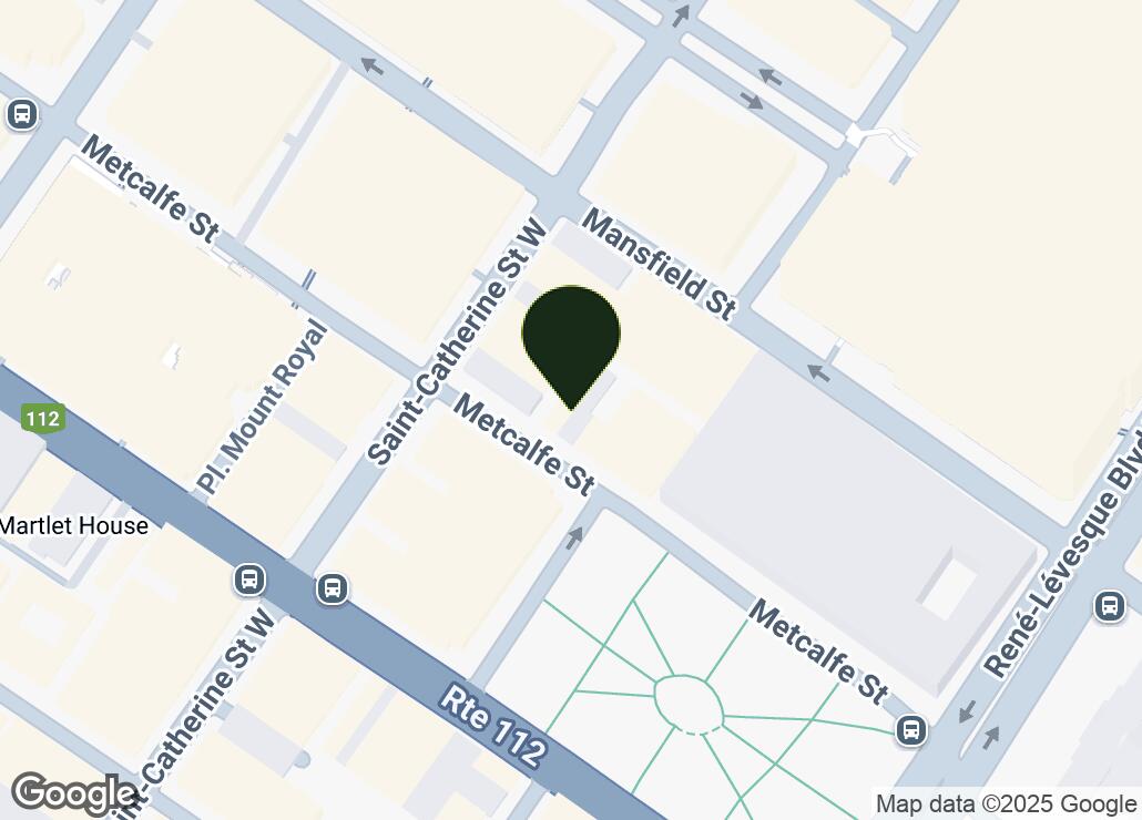 Map showing location at 45.5006112, -73.5715384
