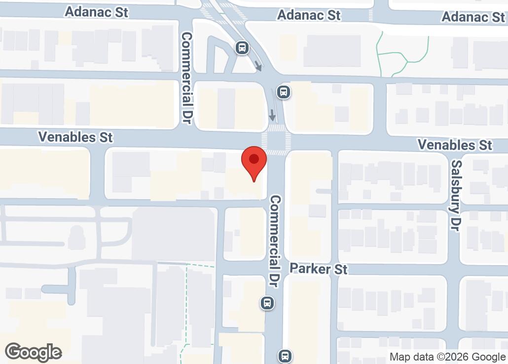 Map showing location at 49.27637, -123.0697484