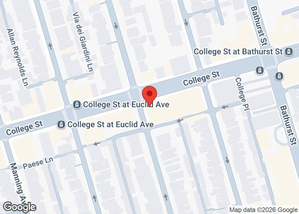 Map showing location at 43.6558235, -79.4099149